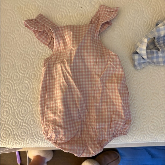 Pink Checkered Baby Romper - Picture 1 of 2
